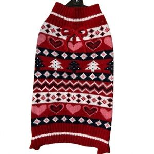 NWT Pet Posse Red and Pink Knit Dog Sweater Size Small
